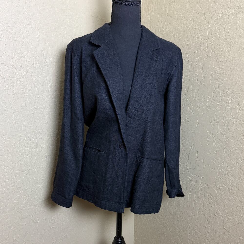 Rafaella Women’s Black 100% Silk Blazer Jacket Size 8 Lined Career